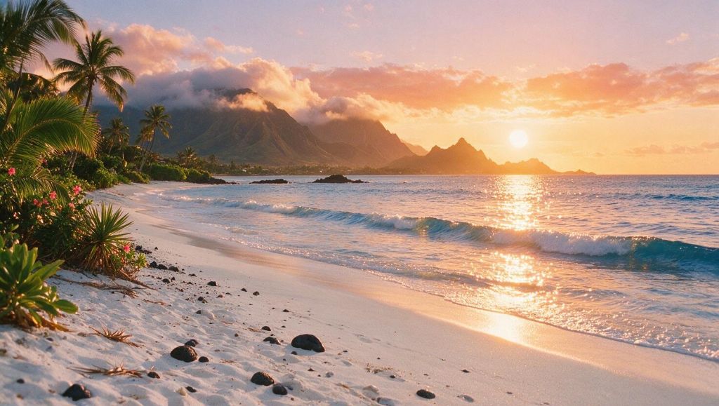 Maui ocean sunset.