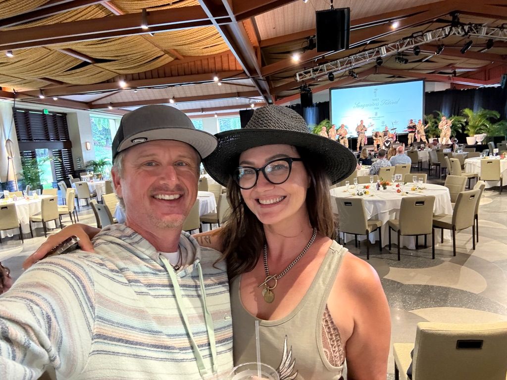 Kris Bradley and her husband at the Maui Songwriters Festival.